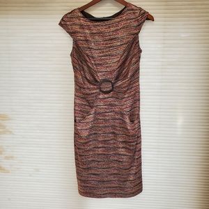 David Meister Multicolored Stripe Bodycon Dress, Size 6